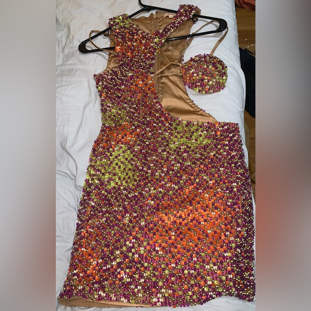 Camila Coelho Sofia Mini Dress Sequin Beaded XXS - Picture 10 of 15